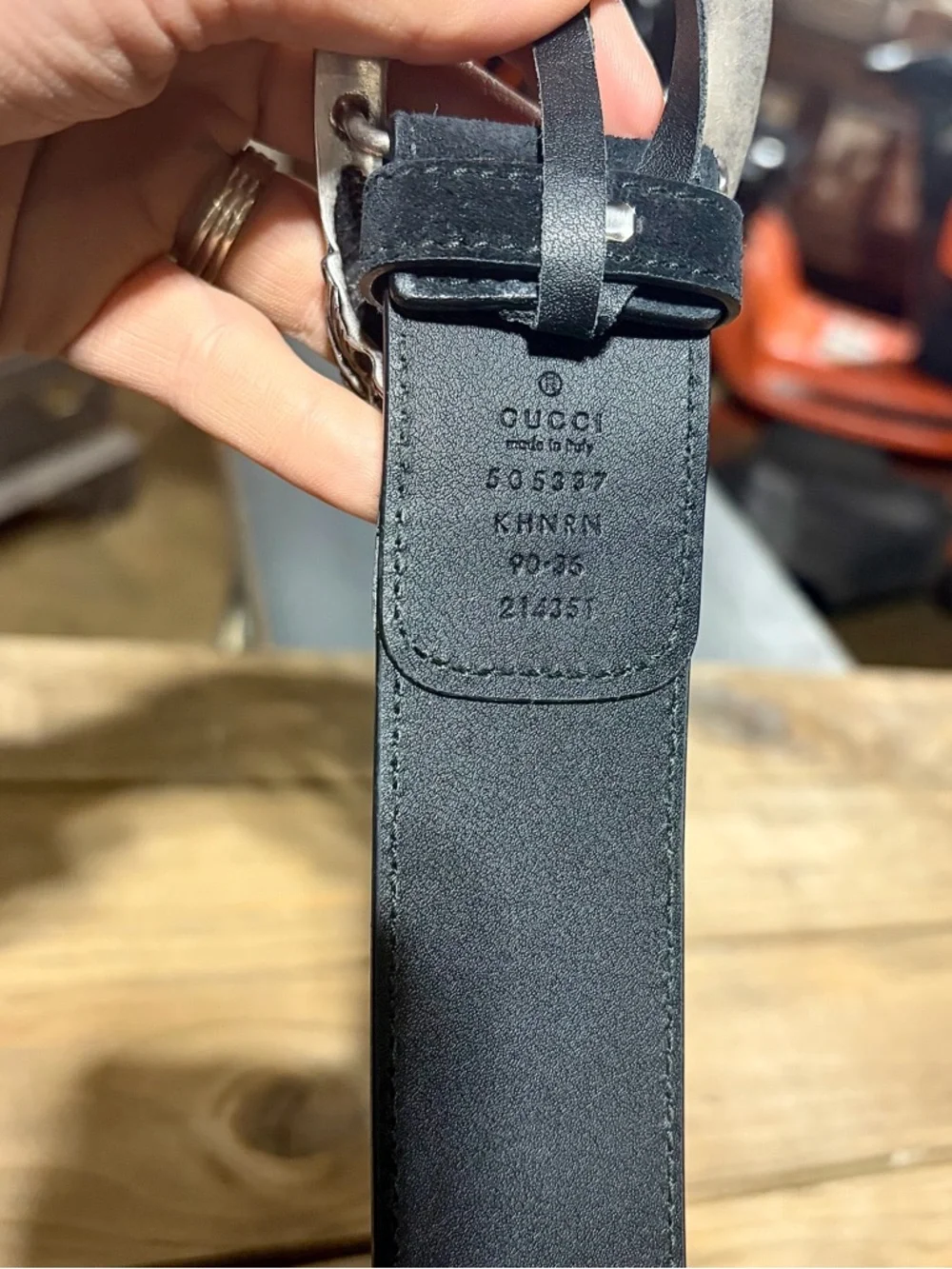 Gucci – Dionysus GG Supreme Canvas Belt Double Tiger Head – Beige/Black – Sz. 36